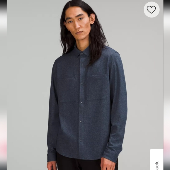 Lululemon Soft Knit Overshirt Button Down S Small Heathered Blue M3CZMS - Picture 1 of 8